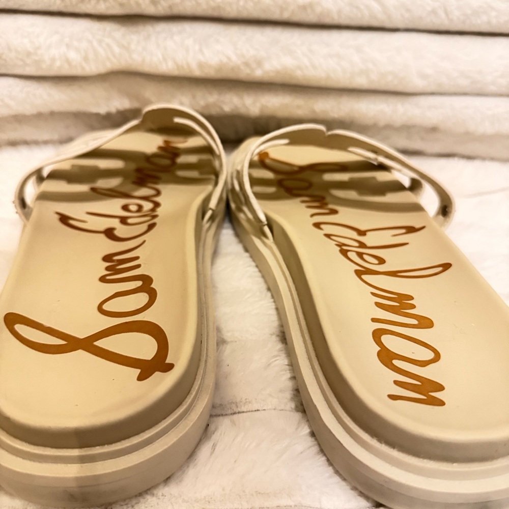 Sam Edelman Cream Slide Sandals - Picture 2 of 6